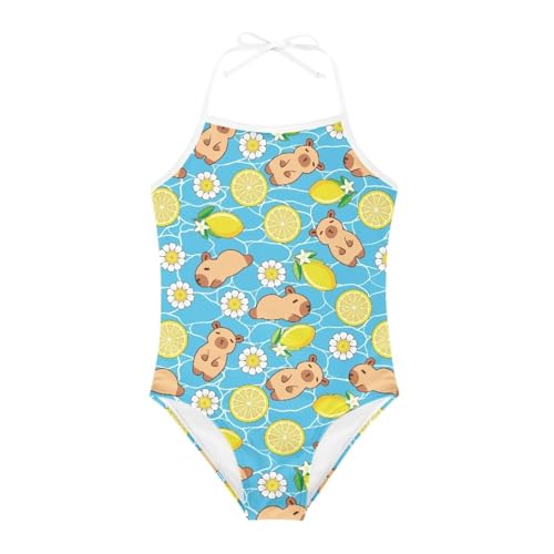 Image of ELEQIN Cartoon Animal Cute Girls One Piece Swimsuit Adjustable Swimwear for 3Y-10Y