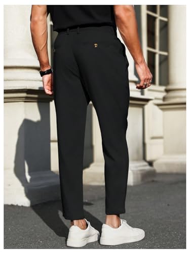 Floerns Men's Straight Leg Dress Pants Tapered Pleated Business Work Pants2