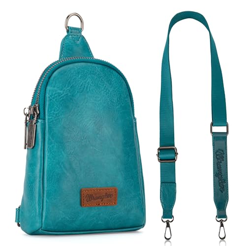 Image of Wrangler Small Sling Bag for Women, Leather Crossbody Bags Cross Body Purse Fanny Packs with Adjustable Strap for Gift