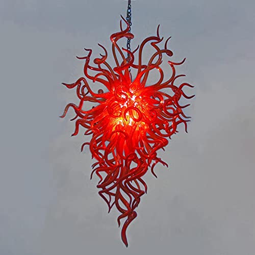 Chandelier long large light fixture art glass LED light Murano glass chandelier lighting suitable for villa bedroom dining