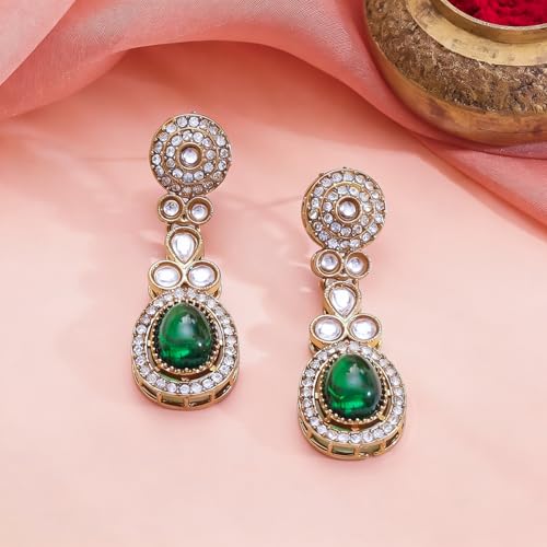 Image of Rubans Gold Plated Kundan Traditional Statement Necklace Set for Women