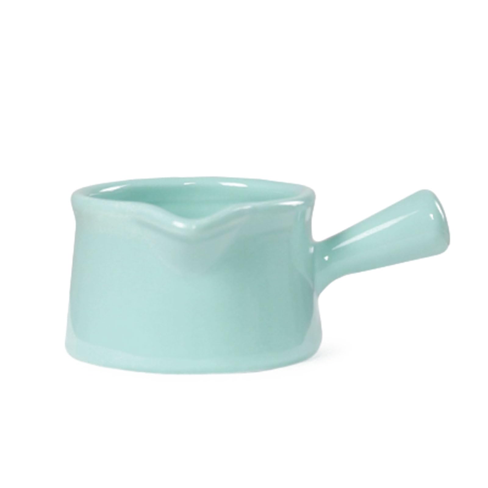 Ensemble de pots en céramique avec poignée comprenant un pichet à lait, une saucière, un verre à eau, un pichet à crème, un distributeur de café, un sucrier et un pot à sauce. Idéal pour la confi