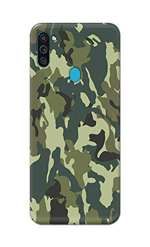 Image of Printed Hard Back Cover Case for Samsung Galaxy M11 | Samsung Galaxy A11 Back Cover (Green Army Camouflage) -1803