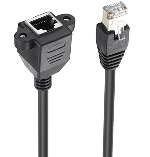 innov8 RJ45 Male to Female Panel Mount Ethernet Extension Cable Cat 5E/5 Cat 6 (Including 2 Screws) - 0.3m - Image 3