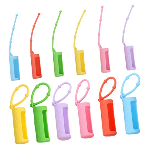 PACKOVE 12piezas Fundas Protectoras De Silicona Estuche De Viaje para Aceite Esencial Bote Perfume Recargable Funda para Botella
