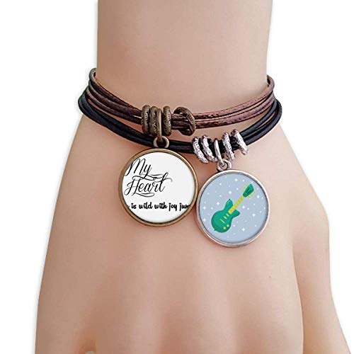 YaoX Famous Poetry Quote My Heart Joy Bracelet Rope Wristband Guitar Music Handmade