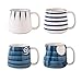 DużY Zestaw KubkóW Do Kawy-16,2 Uncji, Zestaw 4, Z Uchwytem, ​​Kubki Ceramiczne Na Herbatę I Kakao, Kubek Porcelanowy, Do Biura I Domu, Prezent Zdrowotny