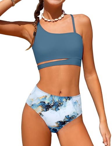 Image of Queenstyle Girls Swimsuits Bikini Set Kids Cutout Bathing Suit Bikini Top Two Piece Girls' Swimwear