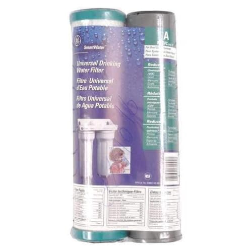 Image of GE FXSVC Under Sink Water Filter, Replacement for Water Filtration System, Twice-Filtered Water, Reduces Sediment & Other Impurities from Water, Replace Every 6 Months, 2 Filters