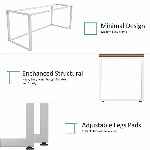 Image of Honey Touch Lizon Metal & Wood Workstation Desk | 1200mm x 600mm Top Size | 122 x 61 x 73 cm (L x W x H) | Modern Computer Table for Home Office & Work from Home | Heavy Duty Study Desk