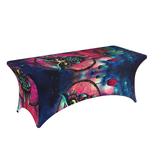Housse de table rectangulaire extensible élasthanne anti-plis 1,8 m
