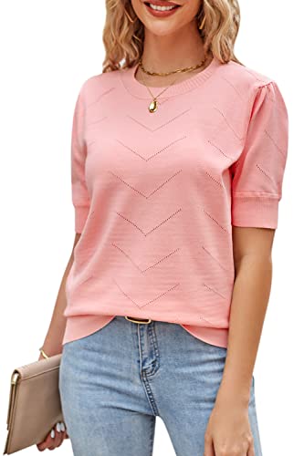 Image of Newshows Women's Sweater Short Sleeve Summer Fall Casual Business Shirts