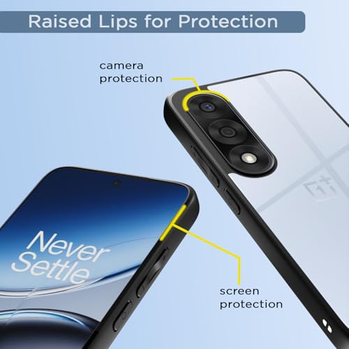 Image of Amazon Basics TPU+PC Back Cover for OnePlus Nord 5 5G | Shockproof Sleek Hybrid Armor Bumper Case (Black)