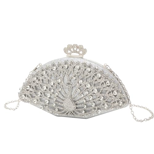 Pochette élégante style paon pour mariages et grands événements mondains