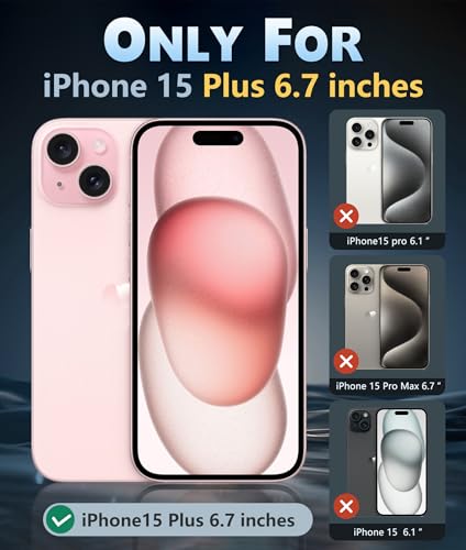 Image of FNTCASE for iPhone 15 Plus Case: Clear Magnetic Phone Cases Compatible with Magsafe Slim Anti Yellowing Military Grade Drop Protection Rugged Protective Transparent Cell Phone Cover (C-A Pink)