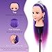 24Inch Doll Head for Hair Styling, Mannequin Head with Hair Purple,Doll Styling Head For Braiding,Table Clamp