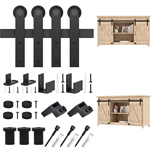 ZEKOO 2.5-8 FT Super Mini Barn Door Hardware Kit for Small...