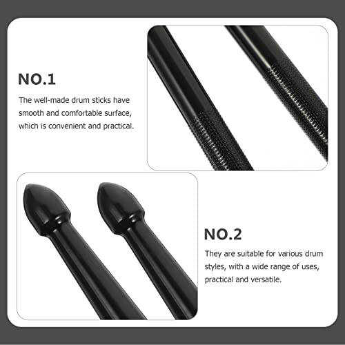 3 pares de baquetas de nailon para percusión negra miniatura 5