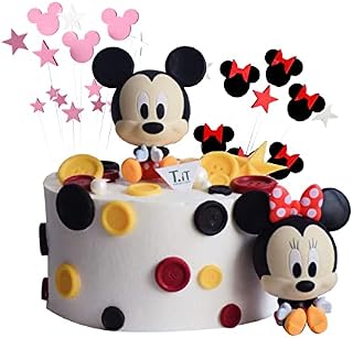 27 PCS Mickey Mouse Cake Decoration ZHULIA- Birthday Cake Decoration Birthday Cake Topper with Mickey Mouse Figures Party Cake Decoration Supplies for Children Birthday Baby Girl Boy