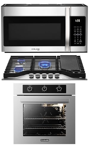 GASLAND 36" Gas Cooktop, 24" Wall Oven, 30" Microwave