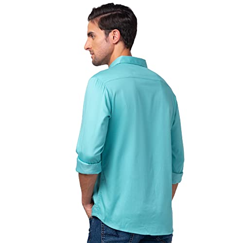Image of Spykar Men's Slim Fit N /A Full Sleeve Solid Casual Shirts