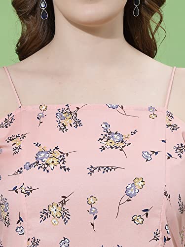 Image of OOMPH! Women A-Line Floral Mini Dress Western, Off Shoulder, Slip On
