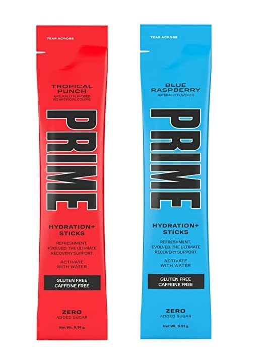 Prime Hydration Drink Sticks Combo (Tropical Punch & Blue Raspberry) Zero Added Sugar Drink Mix Powder (Pack Of 2) (B0C4YR7LG3) Amazon Price History, Amazon Price Tracker