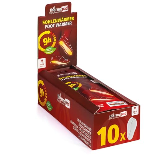 THERMOPAD Sohlenwärmer - DAS ORIGINAL: 5, 10 oder 30 Paar Wärmepads (erhältlich in 5 Größen) - Einlegesohle für 9 Stunden...