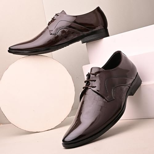 Image of Centrino Men's Formal Lace-Up Shoes | Soft,Lightweight & Comfortable Formal Shoe|Formal Lacing Oxford Shoes for Men| Stylish-Looking Footwear with Cushioned Footbed | Suitable for Office (9356)