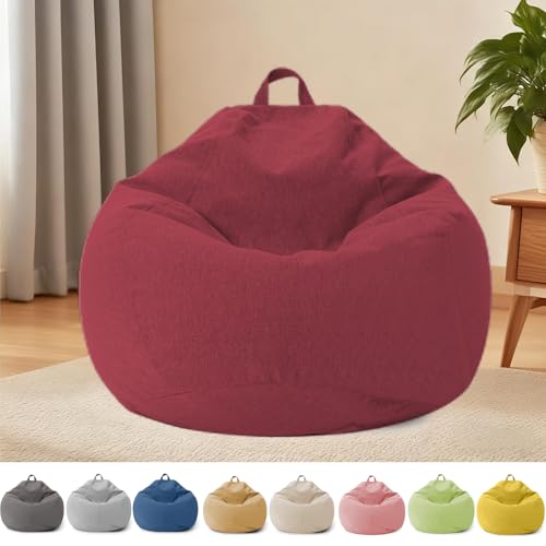 YushengTai Puff Salon Adulto, Puff Gamer XL, Bean Bag con Asa, Solo Funda (Sin Relleno), 100 x 120 cm, para Dormitorio, Oficina, Salón, Terraza