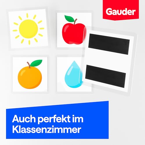 GAUDER Magnetband im Spender - Selbstklebender Magnetstreifen im Abroller für leichte Gegenstände - Zuschneidbares Magnetklebeband zum Befestigen von Postkarten & Fotos auf Metallflächen (6 m x 19 mm)