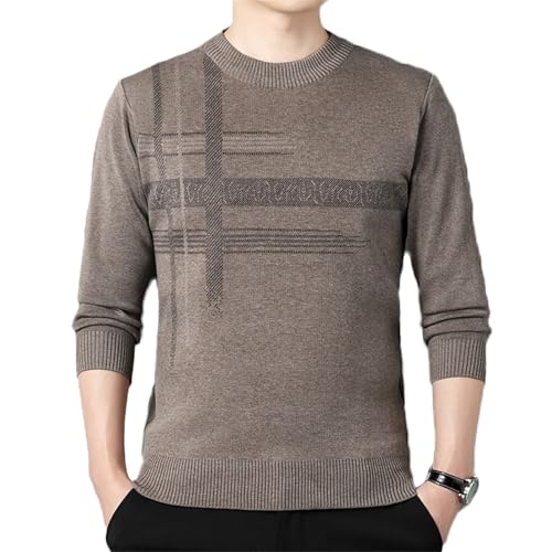 Men's Sweater Pullover Woolen Regular Fit Long Sleeve Knitting Sweaters with Ribbing Edge