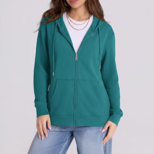 Image of Witsmile Zip Up Hoodie Women Oversized Sweatshirt Long Sleeve 2026 Fall Outfit Lightweight Jackets Workout Clothes