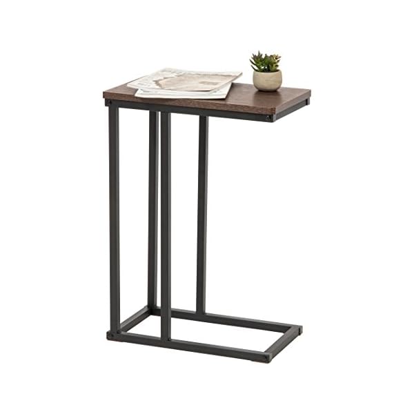 IRIS USA SDT Metal Side, Wood Accent Sofa End Table Computer Desk