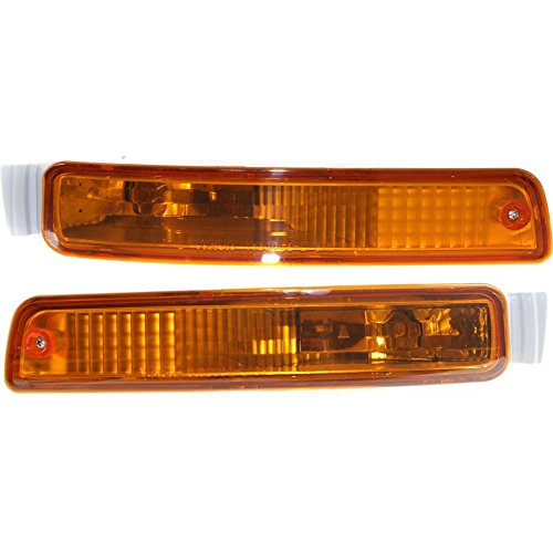 Evan Fischer Turn Signal Light Compatible with Toyota Camry 95-96 Set of 2 (RH and LH) Assembly On Bumper Left and Right Side Inner