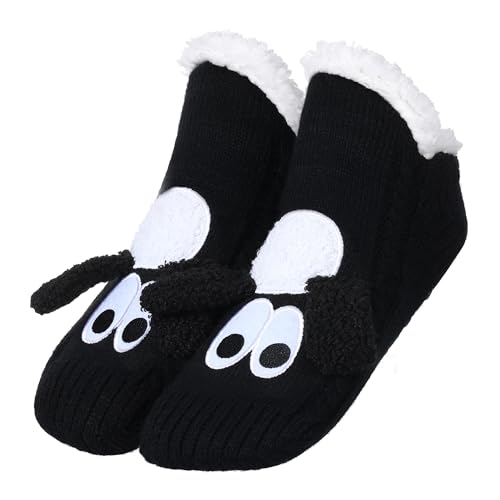 Image of ZYZX Cute Animal Slipper Socks for Women with Grips,Fuzzy Socks Indoor