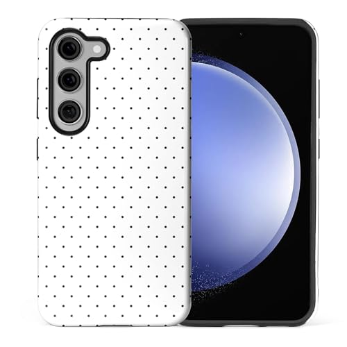 Coque Samsung S23 Plus HL2 hybride double couche à pois blancs