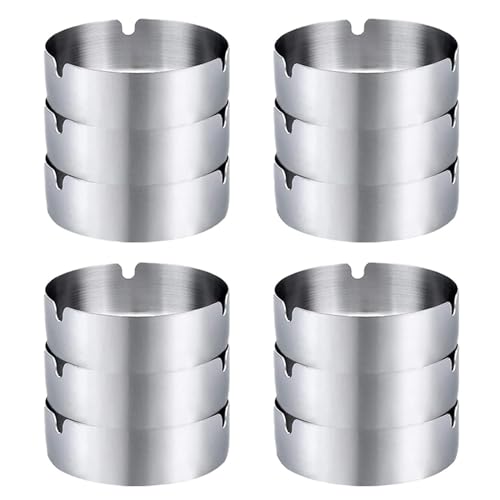Posacenere, Posacenere Rotondo, Acciaio Inox, Posacenere in Acciaio Inox da 8 cm, Confezione da 12, per Bar, Ristoranti E Camere da Letto, per Uso Interno Ed Esterno Posacenere, Posacenere Rotondo, Acciaio Inox, Posacenere in Acciaio Inox da 8 cm, Confezione da 12, per Bar, Ristoranti E Camere da Letto, per Uso Interno Ed Esterno