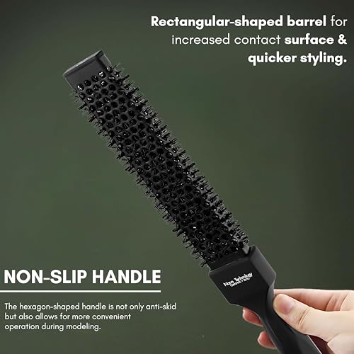 Image of Beaute Secrets Thermal Rectangular Barrel Hair Brush for Men and Women, Large Hair Styling Brush, Minimize Damage, Innovative Design,Never Seen 44mm Rectangular Hair Styling Brush