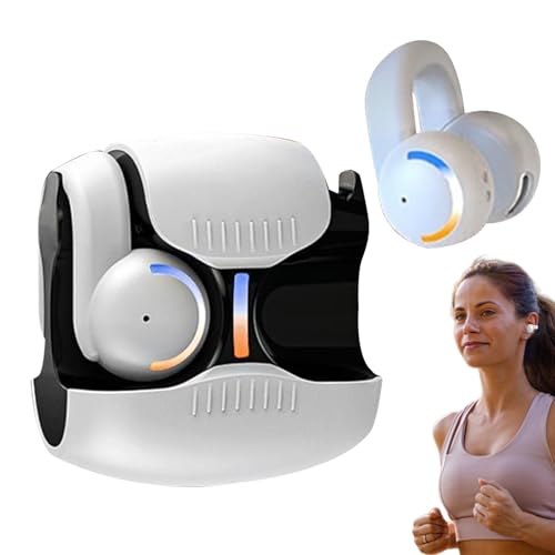 Wireless Earbuds with Clip On - Wireless Headphones with Earloops, Lightweight Noise Reducing Comfortable for Sports Training, Shower, Sleep, Games and Outdoors