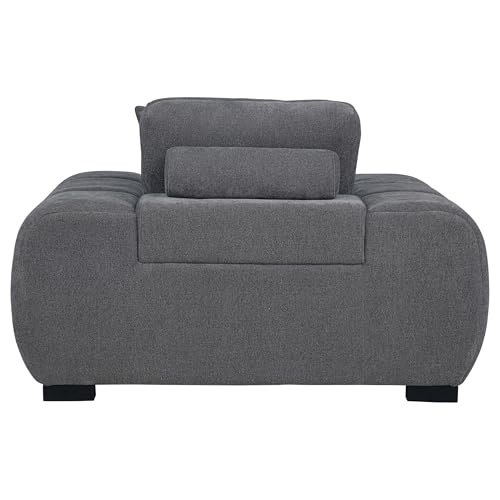Sillón tapizado gris con respaldo reversible y brazos miniatura 5