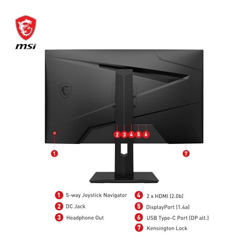 Image of MSI G274QPX 27 Inch 2K WQHD Gaming Monitor - 2560 x 1440 Rapid IPS Panel, 240 Hz / 1ms GtG, 98% DCI-P3 Colour Gamut, HDR 400, Type-C PD 65W, G-SYNC Compatible - DP 1.4a, HDMI 2.0b CEC