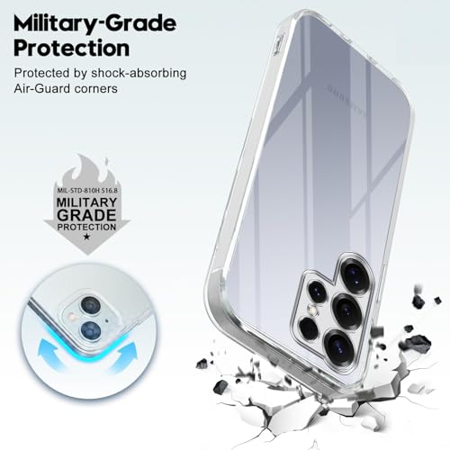 Image of Jkobi Back Cover for Samsung Galaxy S25 Ultra (Silicone Clear Shockproof Case with Camera Protection and Dust Plugs | Transparent)
