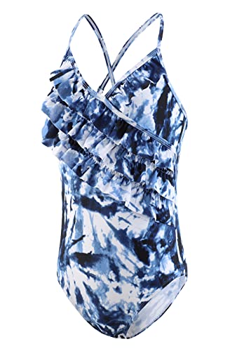 Image of Moon Tree Girls One Piece Swimsuits Ruffle Swimwear Beach Bathing Suit 2-14 Years