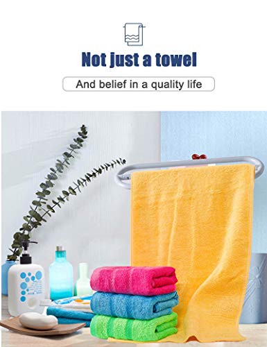 MEMRUI Multicolor Fingertip Towels for Bathroom - Kid's Face Towels, 10 x 18 Inches, 4 Pcs in 4 Colors