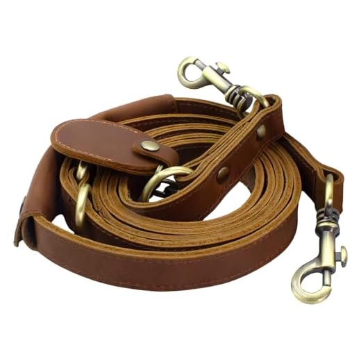 Jack&Chris Leather Dog Leash, Durable Dog Leashes for Large Dogs Heavy Duty with Comfortable Padded Handle for Small Medium Large Breed Puppies, Slip Leads for Dogs for Walking Running, Brown