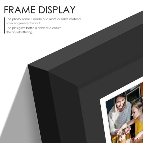 Image of DUENPY 7.2x9.5 Polaroid collage frame for Polaroid 2x3 Mini Instant Prints Photo with 4 Openings, Mini Picture Frames Wall Display with Polished Plexiglas Balck
