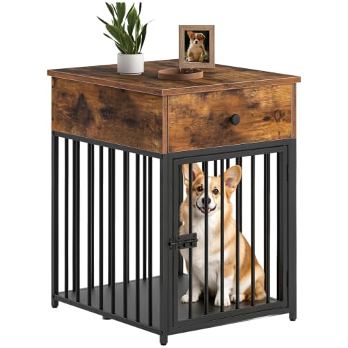 HOOBRO Dog Crate Furniture with Drawer