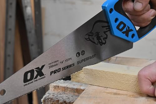 OX Pro 350mm Toolbox Hand Saw – Double Ground Fine Cutting Blade | Ergonomic Handle | Built-in Angle Guide | Model OX-P135635 2 OX Pro 350mm Toolbox Hand Saw – Double Ground Fine Cutting Blade | Ergonomic Handle | Built-in Angle Guide | Model OX-P135635 - Image 2