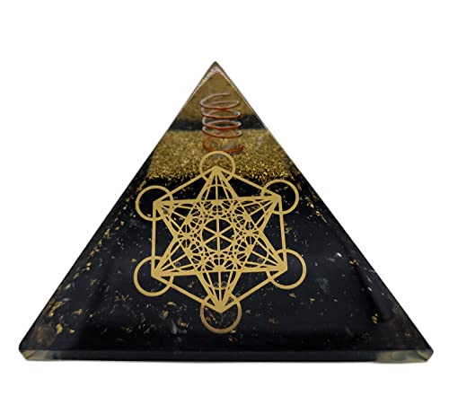 Energie PyrEnergie Pyramide Orgonit (240 g / 8 cm) Schwarzer Turmalin Edelstein mit Symbol Metatrons Würfel | Energie Schutz Glück Harmonie Energie PyrEnergie Pyramide Orgonit (240 g / 8 cm) Schwarzer Turmalin Edelstein mit Symbol Metatrons Würfel | Energie Schutz Glück Harmonie
